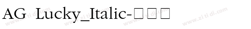 AG Lucky_Italic字体转换